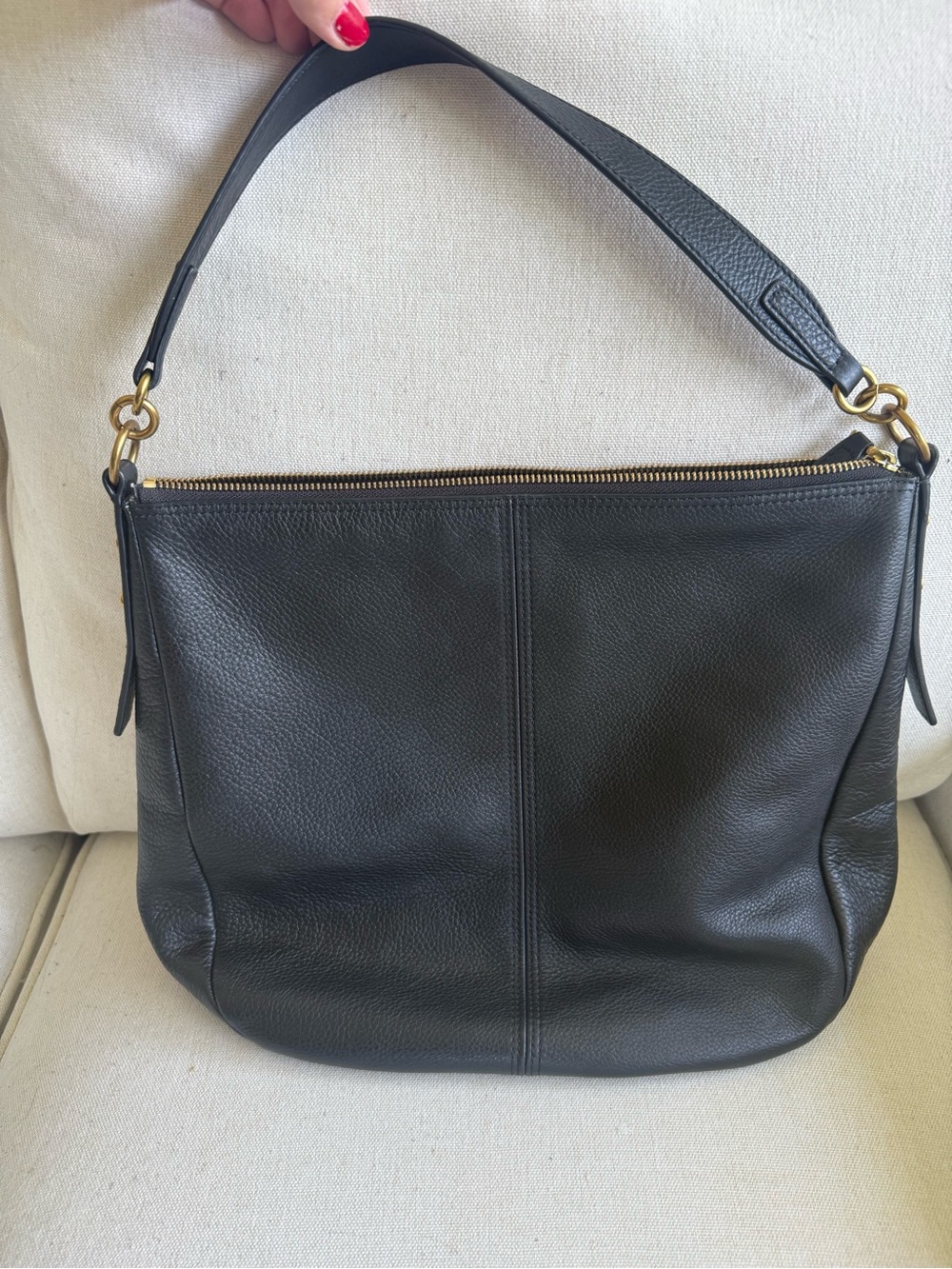 Fossil Jolie Black Leather Hobo with Gold Hardware